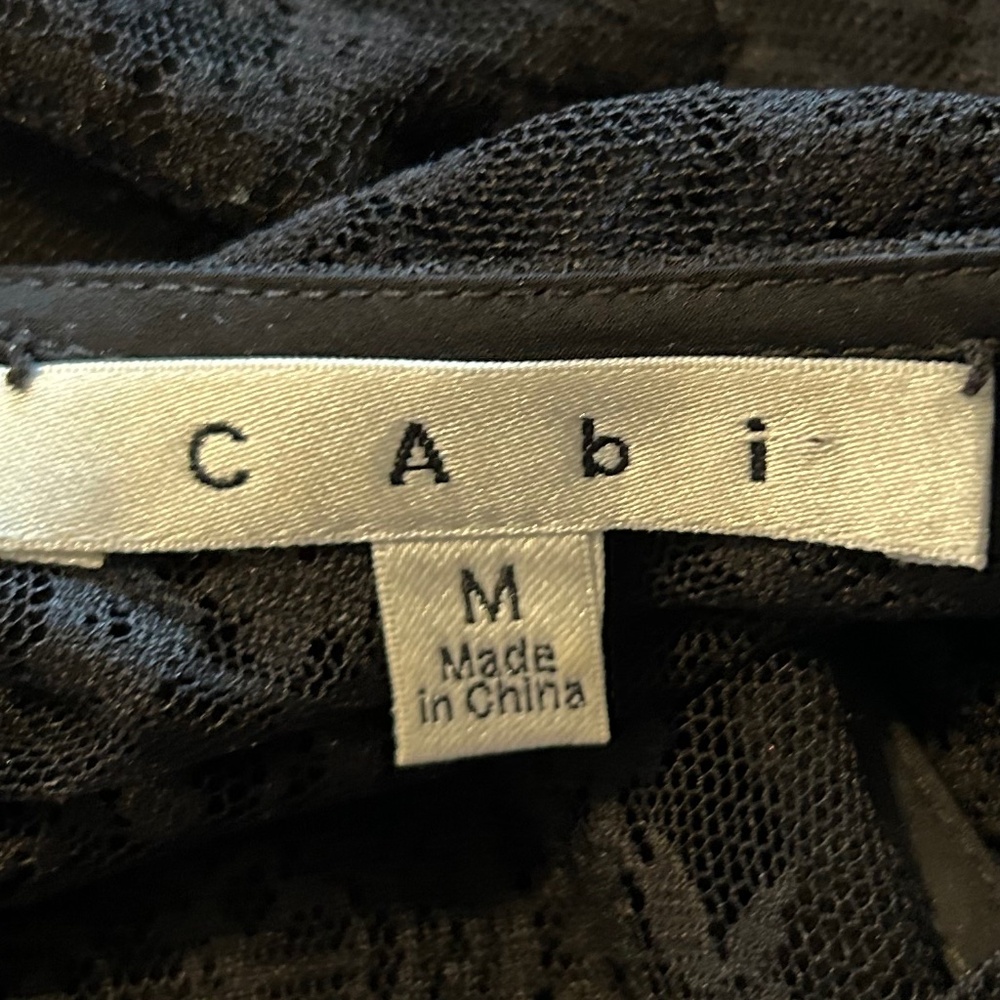 CAbi " Date Night" Black Floral Lace Sheath  Lined Sleeveless Cami Tank Blouse - Picture 4 of 12